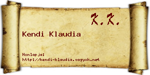 Kendi Klaudia névjegykártya